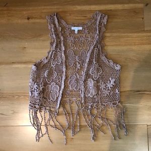 Tan tank top cardigan